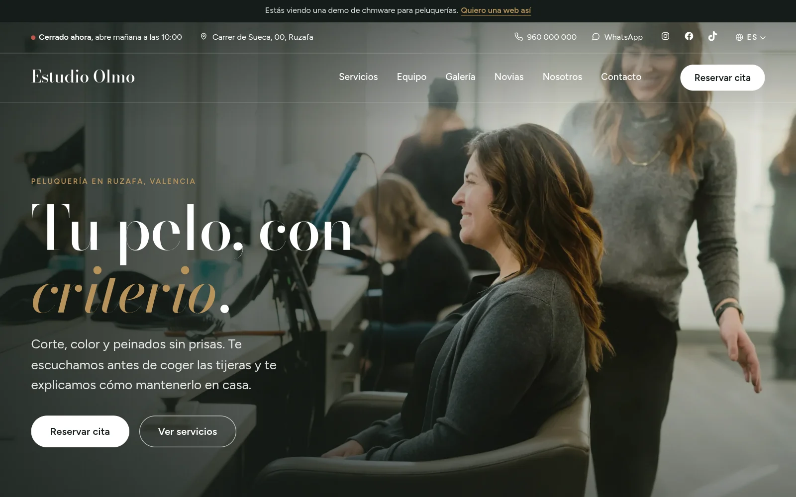 Ver la web de demostración Estudio Olmo en ordenador (se abre en una pestaña nueva)